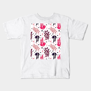 Floral Navy Pink Pattern Kids T-Shirt